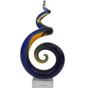 Blue Amber Murano Art Glass